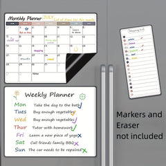 3pc Magnetic Monthly Calendar For Fridge Colorful Magnetic Whiteboard
