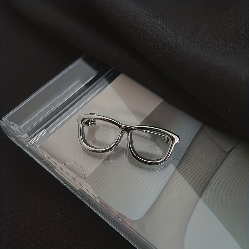 Men's Portable Hollow Out Glasses Frame Pin Mini Glasses Pin