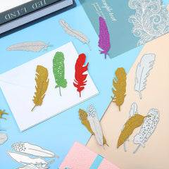 Feather Metal Cutting Dies 9pcs Set for Card Making Wedding Birthday