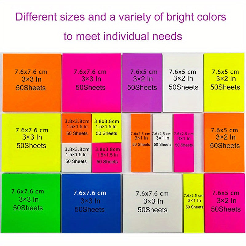 Transparent Sticky Notes Waterproof Memo Paper Size 7 Combination Pack
