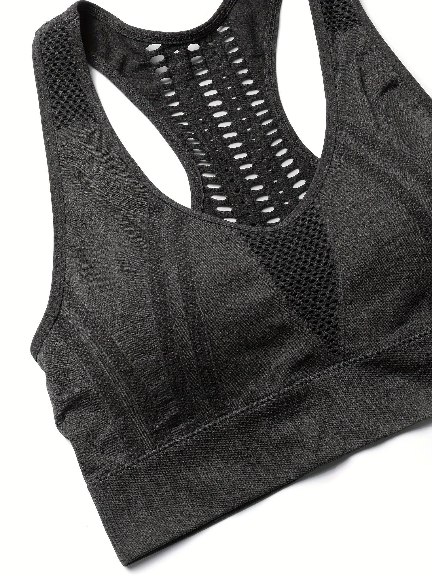  Mesh Full Cover Fitness Bra with Removable Pads