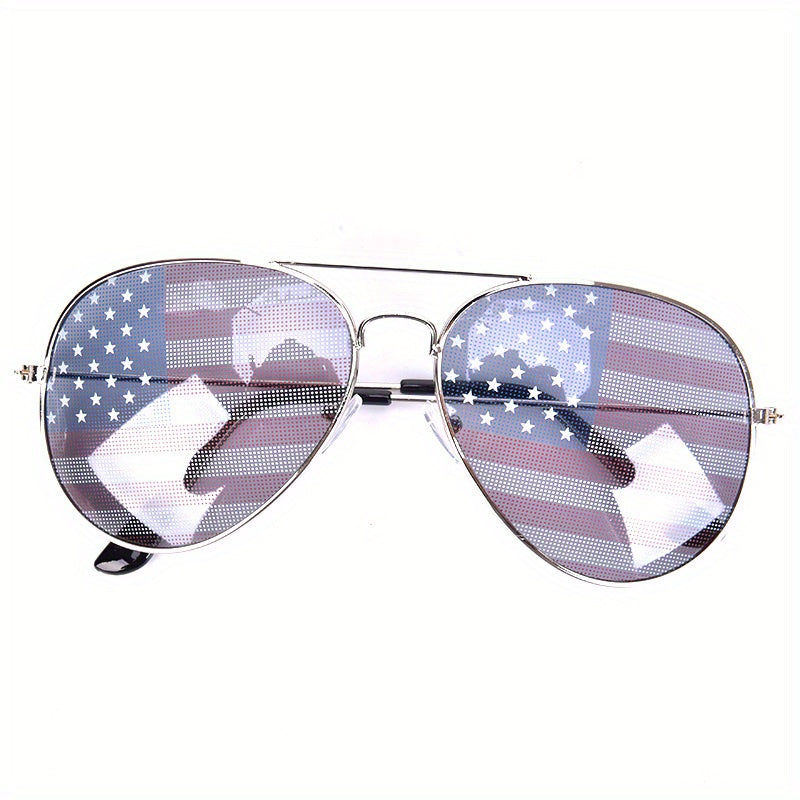 American Flag Sunglasses Top Bar Aviator Sun Shades Patriotic Glasses