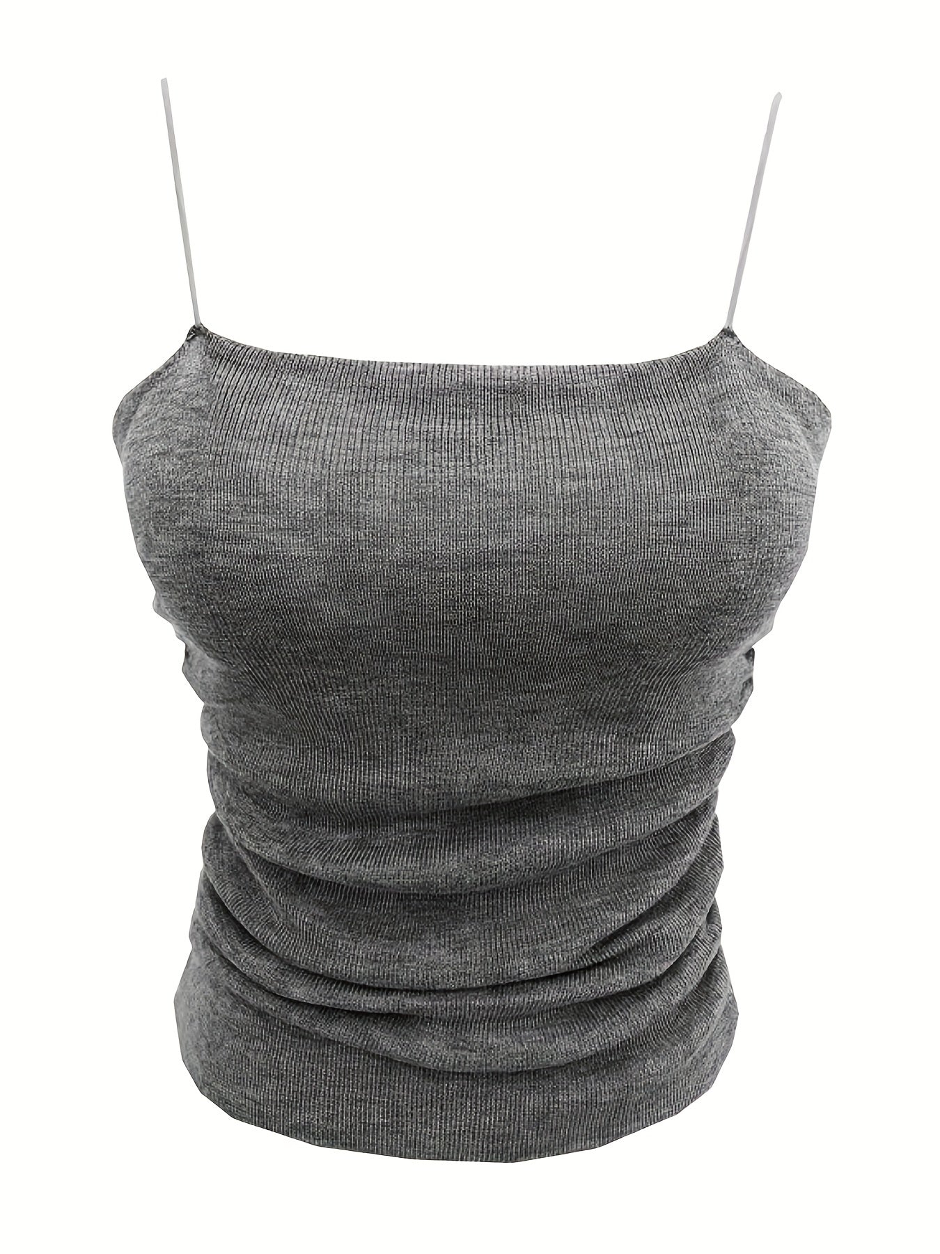 Ruched Spaghetti Strap Sleeveless Cami Top Sexy Summer Women's Clothing