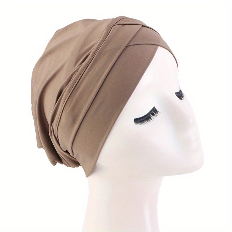 Solid Head Wrap Elastic Hijab Bonnet Women Chemo Hats