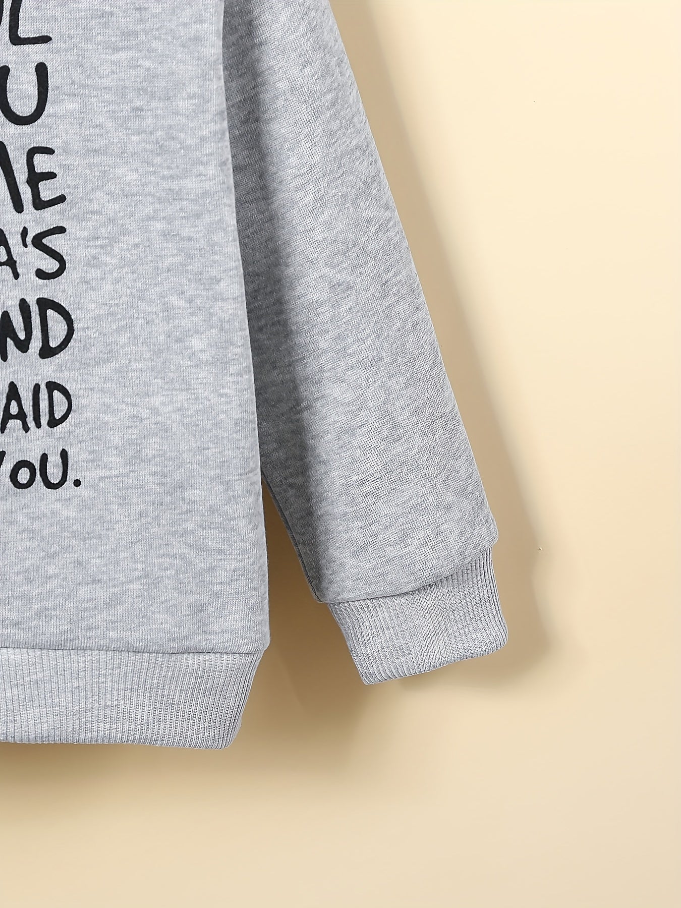 Boy's Novelty Letter Print Sweatshirt Long Sleeve Top