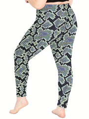  Geometric Print High Rise Yoga Pants