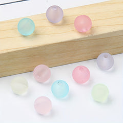 Frosted Mixed Acrylic Round Beads 6-12mm Spacer Beads DIY Bracelet Necklace