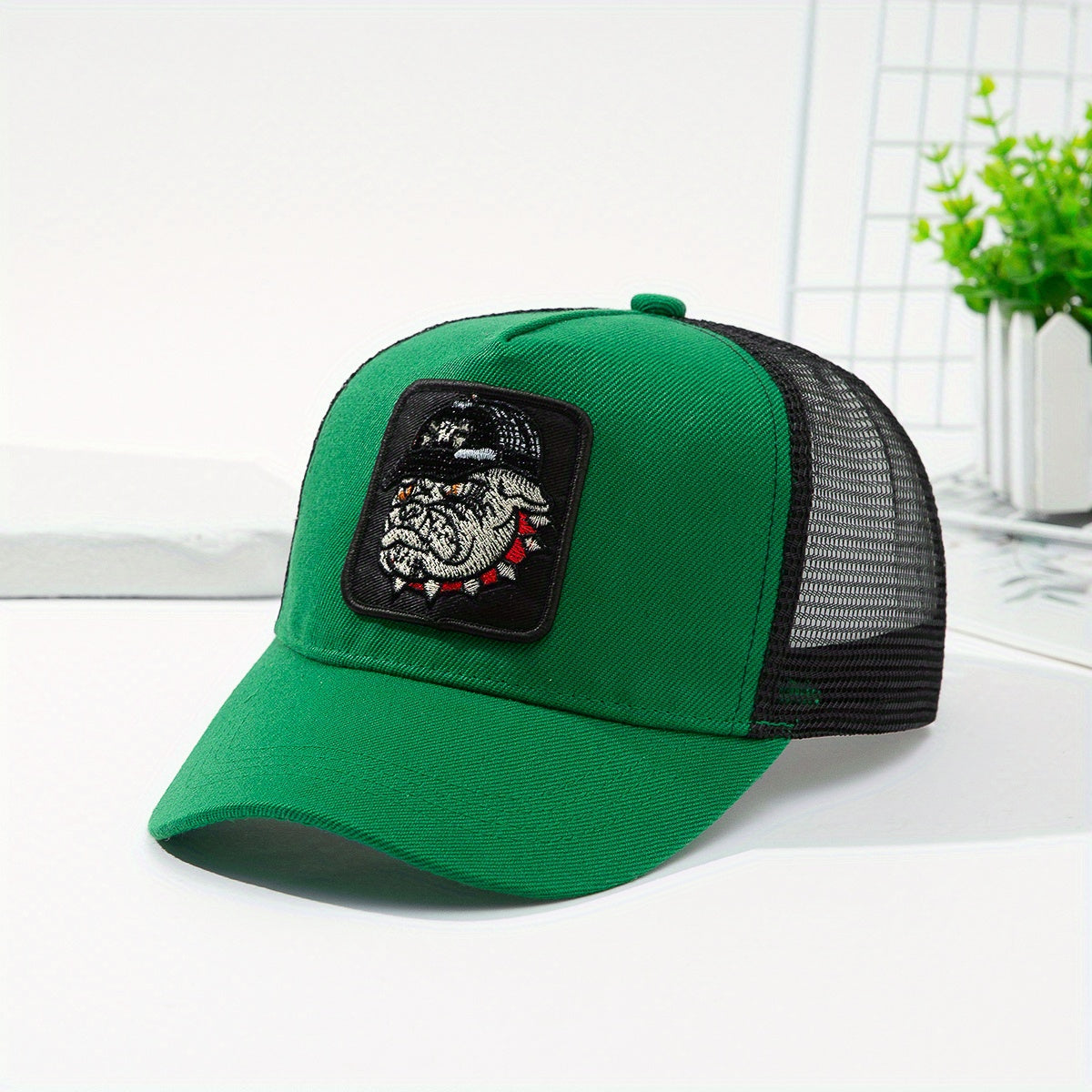 Wild Boar Patch Trucker Hat Embroidered Baseball Cap Unisex Hip Hop Adjustable