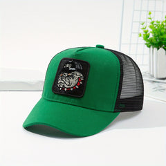 Wild Boar Patch Trucker Hat Embroidered Baseball Cap Unisex Hip Hop Adjustable