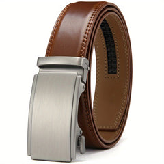 YOORAN Men's Ratchet Leather Belt 1.7" - Micro Adjustable Dress Belt