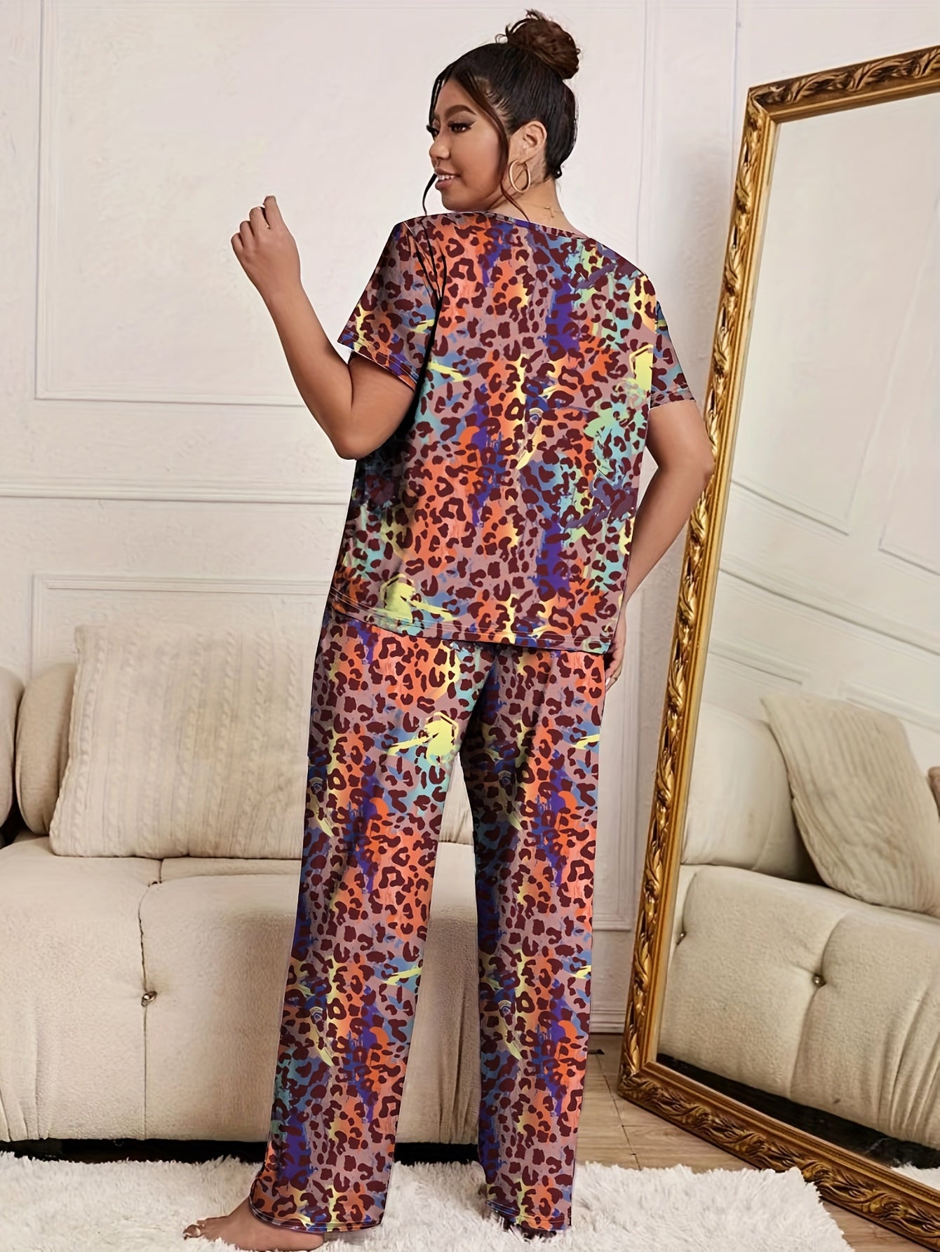  Ombre Leopard Print Pajama Set