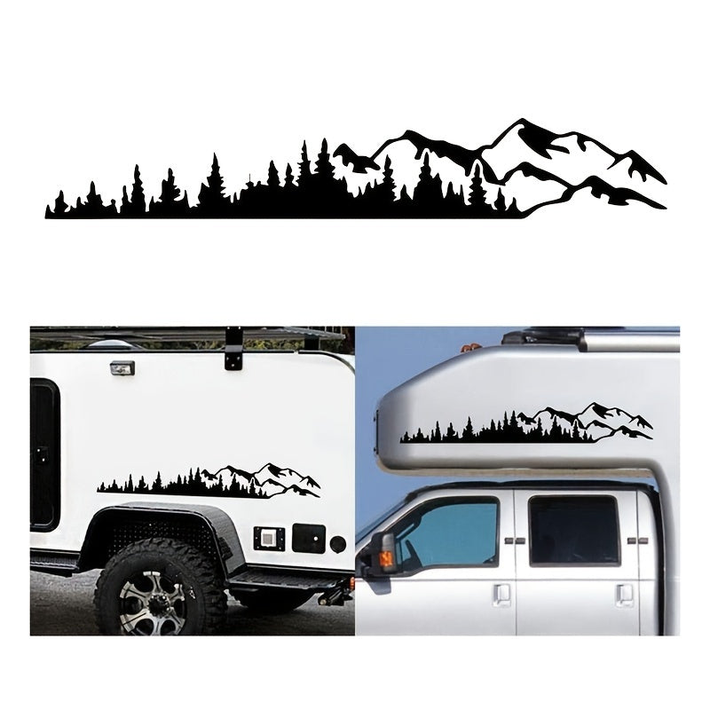 RV Side Body Window Bumper Sticker Mountain Tree Decal Decoration
