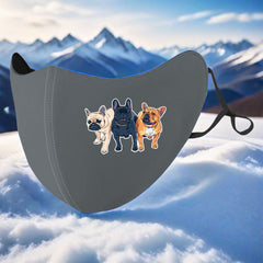 3D Plush Warm Mask with French Bulldogs Print