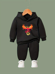 Phoenix Print 2pcs Girls Sports Outfits - Spring/Fall Outdoor Gift