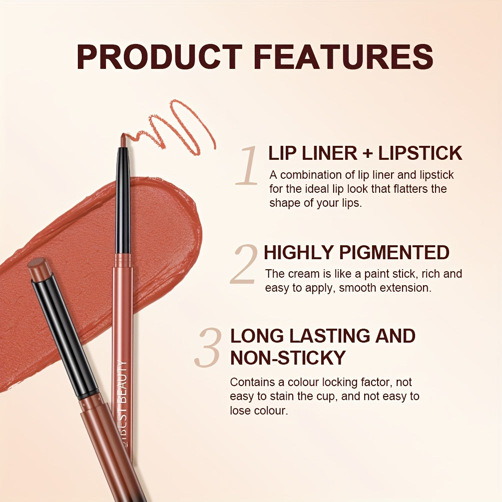 Matte Lip Liner Pencil Lipstick Set Colorfast Waterproof Nude Lip Liner