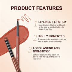 Matte Lip Liner Pencil Lipstick Set Colorfast Waterproof Nude Lip Liner
