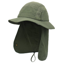 Outdoor Breathable Bucket Hat Sunscreen Quick Drying Neck Protection Hat