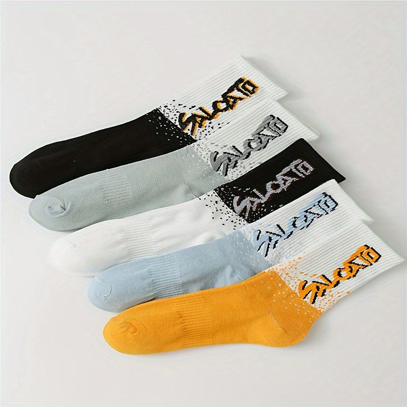 5 Pairs Letter Print Socks for Women