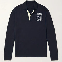 Miami 23 Knit Polo Shirt Men's V Neck Pullover Sweater