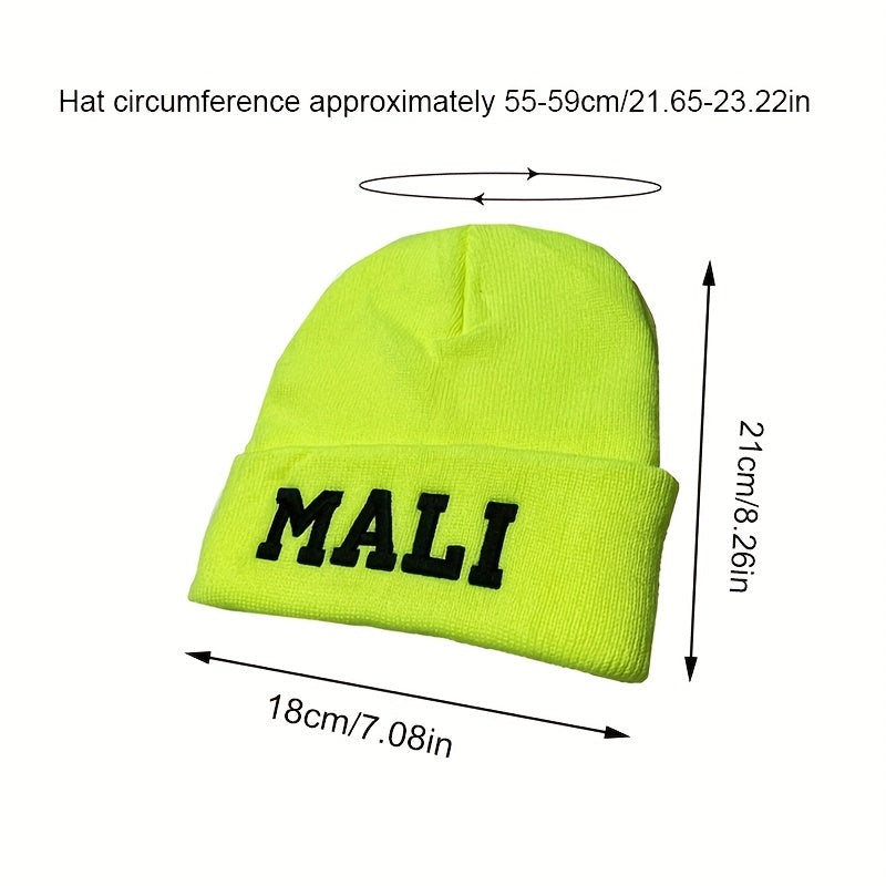 Warm Knitted Hat Embroidered Woolen Hat Coldproof Street Versatile Hat