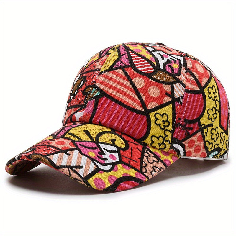 Colorful Graffiti Baseball Cap Hip Hop Print Sun Hat Adjustable Unisex