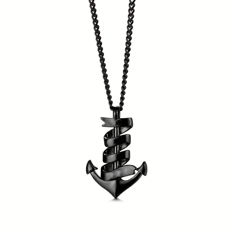 Personalized Stainless Steel Anchor Bar Necklace Custom Lettering Pendant