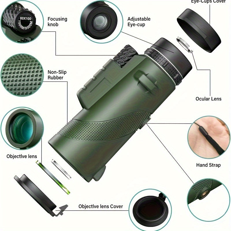 High Power Monocular Telescope for Hiking Bird Watching Travel