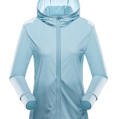 Women's UPF50 Protection Hooded Jacket Lightweight Full Zipper Long Sleeve