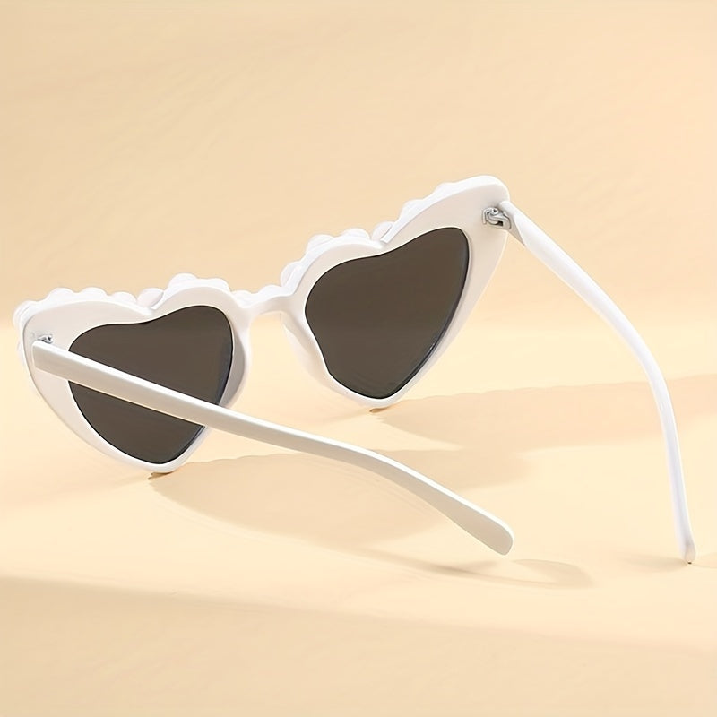 Heart Sunglasses Faux Pearl for Women Girls UV400