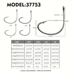50pcs High Carbon Steel Fish Hooks Box High Strength Corrosion Resistance