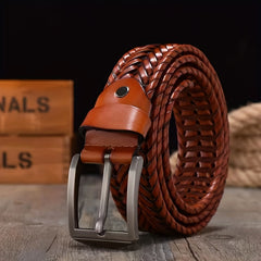 Vintage Handwoven Needle Buckle Belt For Men