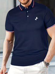 Unicorn Print Men's Casual Button Up Polo Shirt