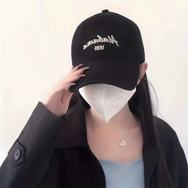Letter Embroidery Cotton Baseball Cap Solid Hip Hop Sun Hat