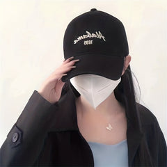 Letter Embroidery Cotton Baseball Cap Solid Hip Hop Sun Hat