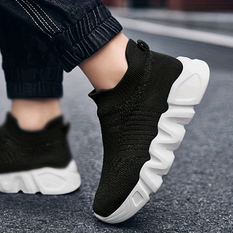 Unisex Kids Knit Sneakers Breathable Sport Shoes