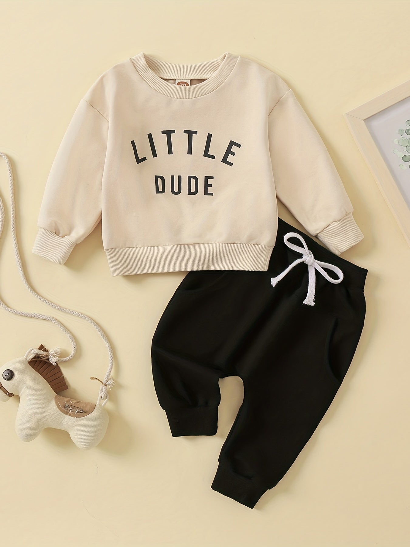 LITTLE DUDE Baby's Outfit Long Sleeve Top Trousers Set