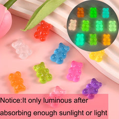 20pcs Luminous Colorful Bear Shoe Charms DIY Clogs Accessories