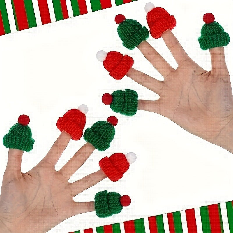 6Pcs Mini Christmas Knit Hats for DIY Crafts 2 Colors