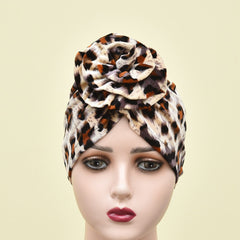 Leopard Print Bandana Cap for Women Girls
