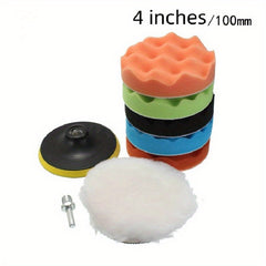 Car Polishing Disc Set 8Pcs Self Adhesive Buffing Sponge Wool Wheel Pad