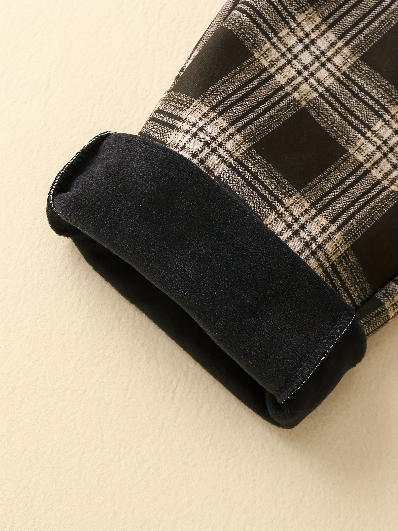 Girls' Fleece Plaid Drawstring Pants For Outwear Kids