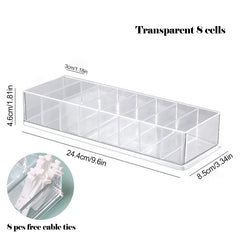 8 Pcs Wire Ties Cable Organizer Box Portable Cord Storage Organizer