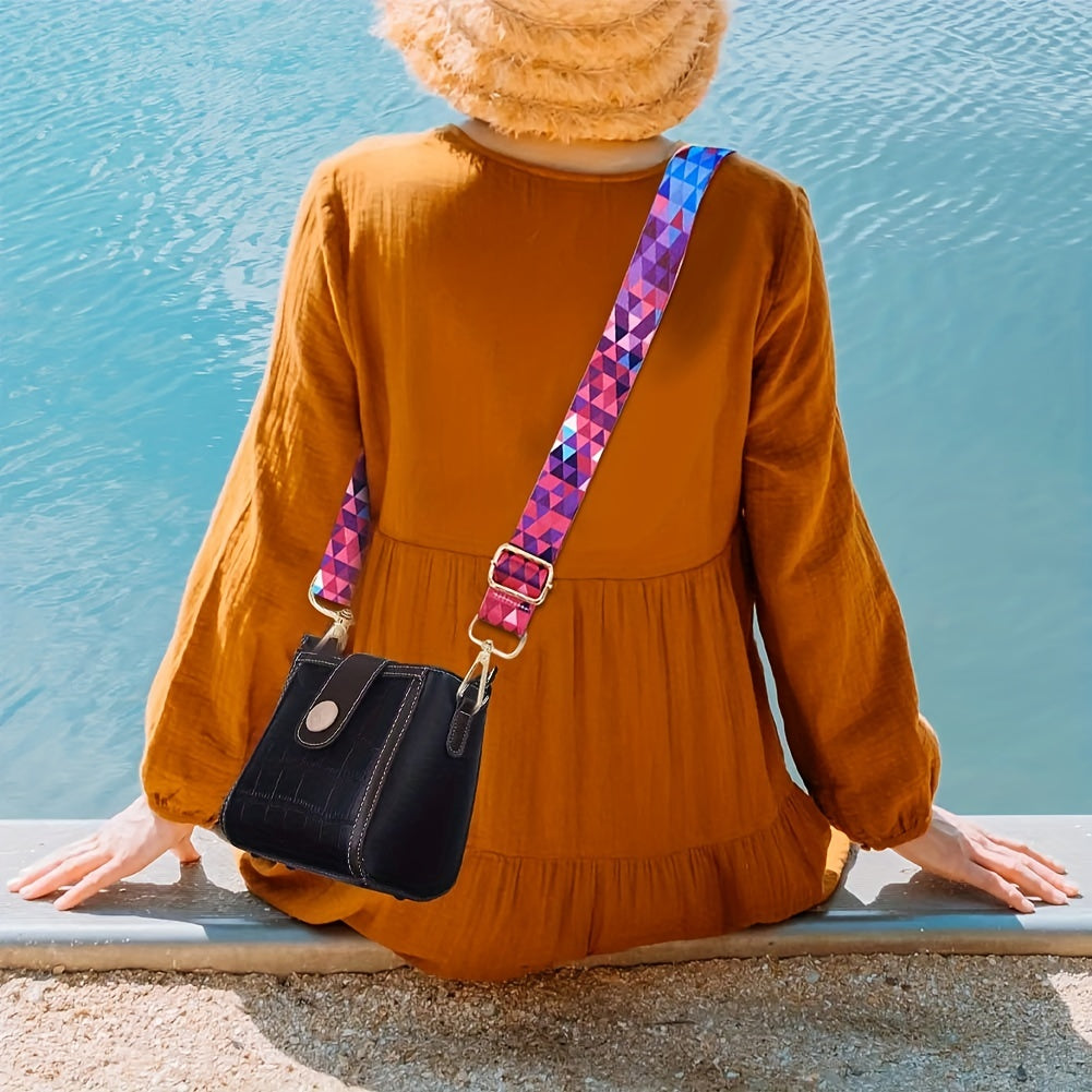 Colorful Geometric Pattern Bag Strap Replacement DIY Travel Accessories