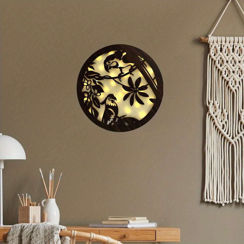 Children's Room LOVE Hanging Decoration LED Light Retro Wood Sign