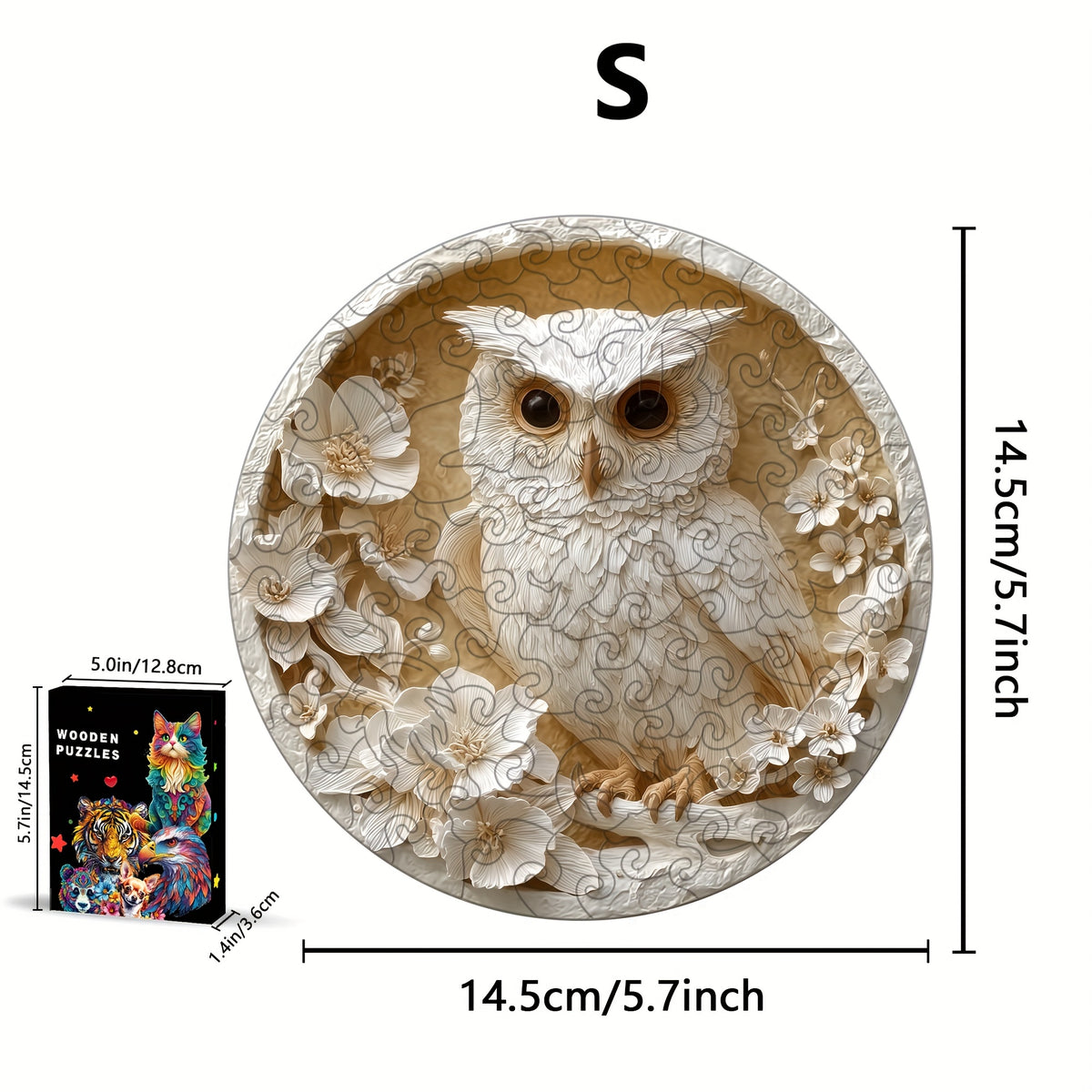 Challenging Owl Embossed Wooden Puzzle - Unique Animal Shape