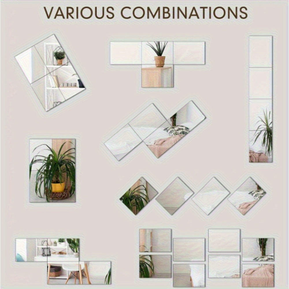 35pcs Small Self Adhesive Makeup Mirrors for Home Decor