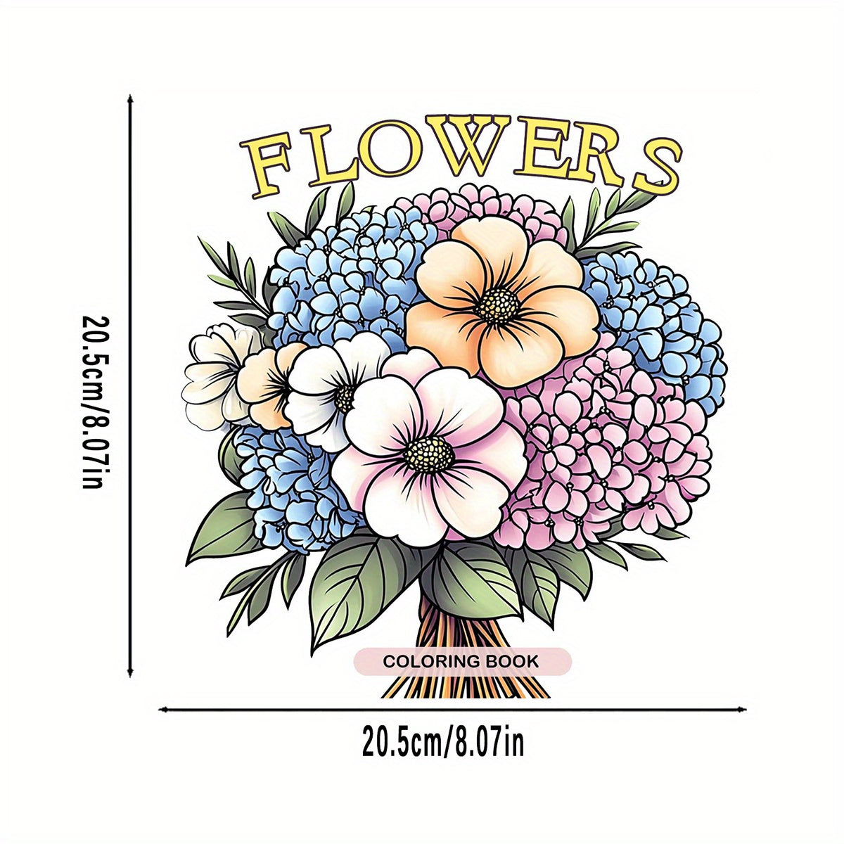 Floral Coloring Book for Adults & Teens - Hydrangeas, Roses, Daisies