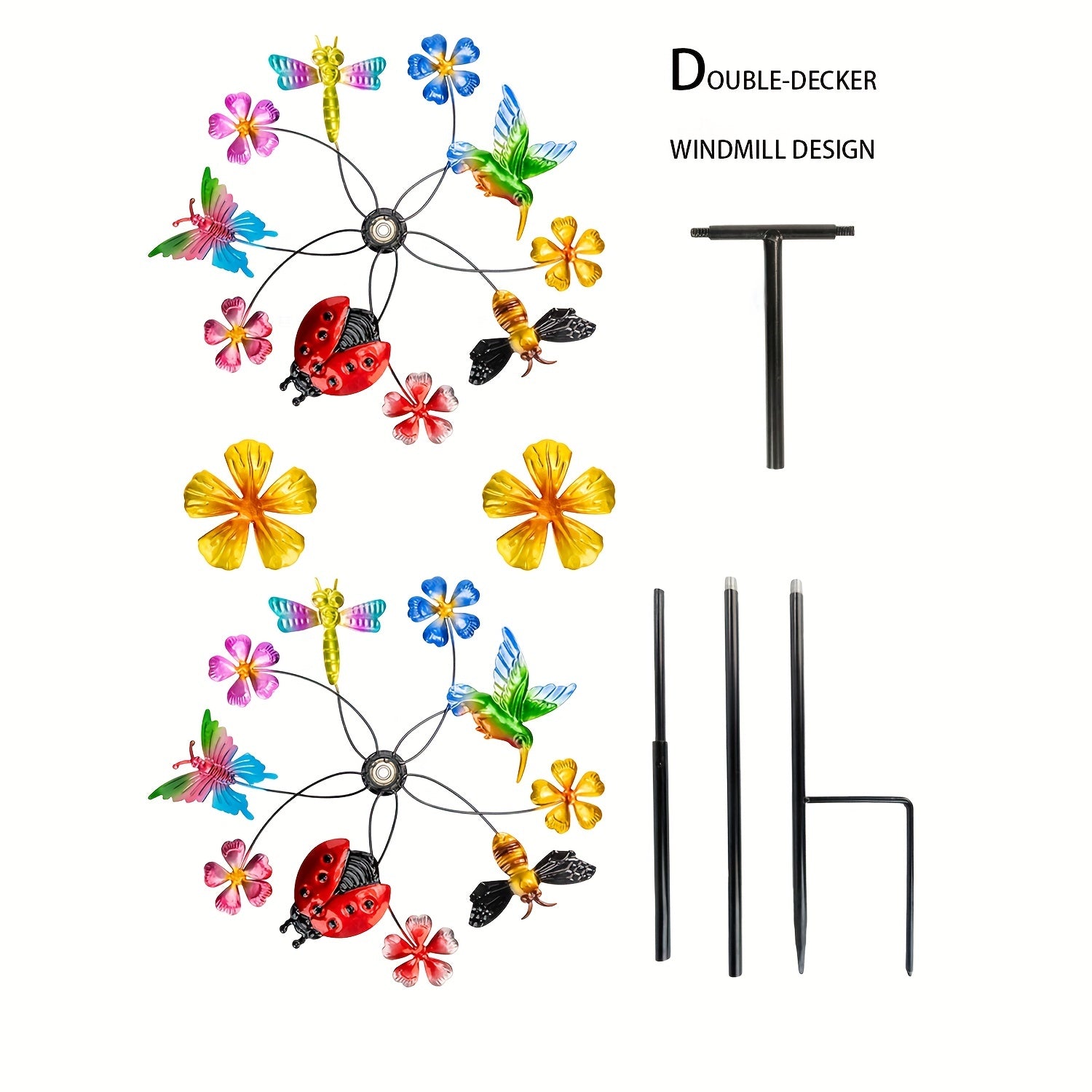 Creative Wind Spinner Stake Yard Garden Outdoor Decor Gift Bird Repeller