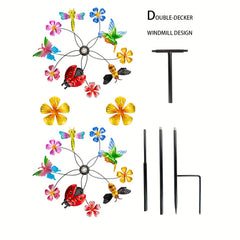 Creative Wind Spinner Stake Yard Garden Outdoor Decor Gift Bird Repeller