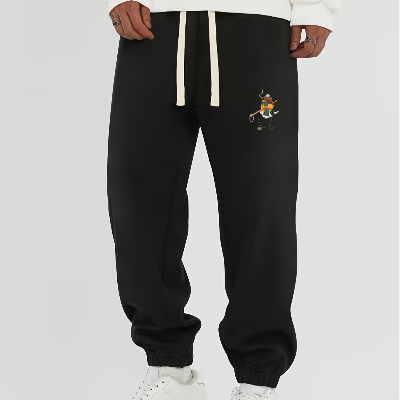 Monkey Print Men's Drawstring Pocket Sweatpants Loose Casual Comfy Jogger Pants